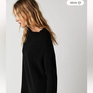 Free People Ottoman Slouchy Tunic Sweater |XS BLACK
